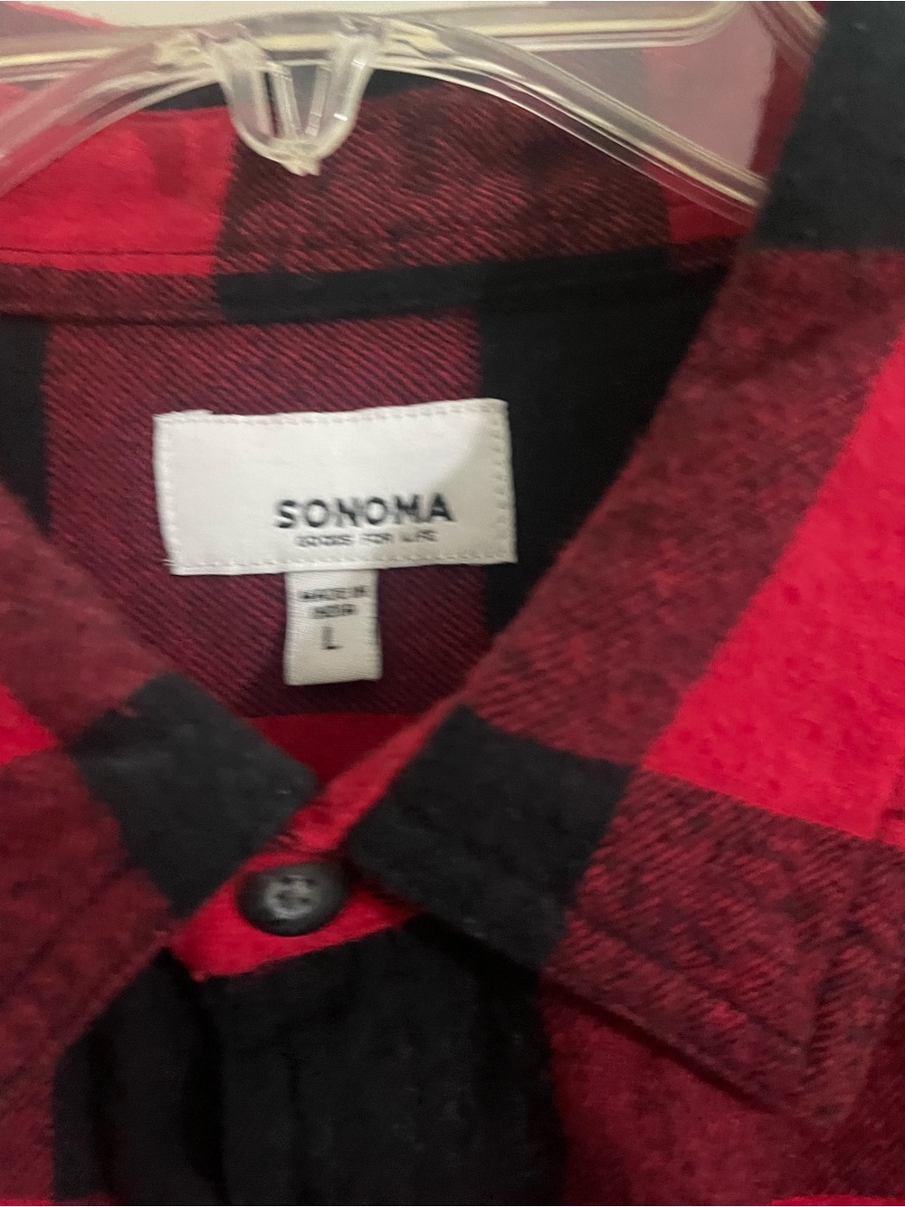 Sonoma Red & Black Buffalo Plaid Flannel Shirt - Picture 2 of 3